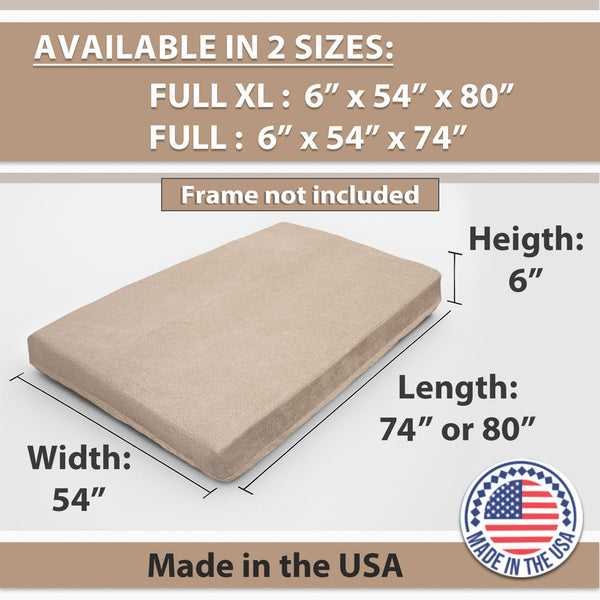 GDFStudio Melville Memory Foam Futon Mattress – Foldable Sofa Bed Cushion with Washable Cover (Frame Not Included)