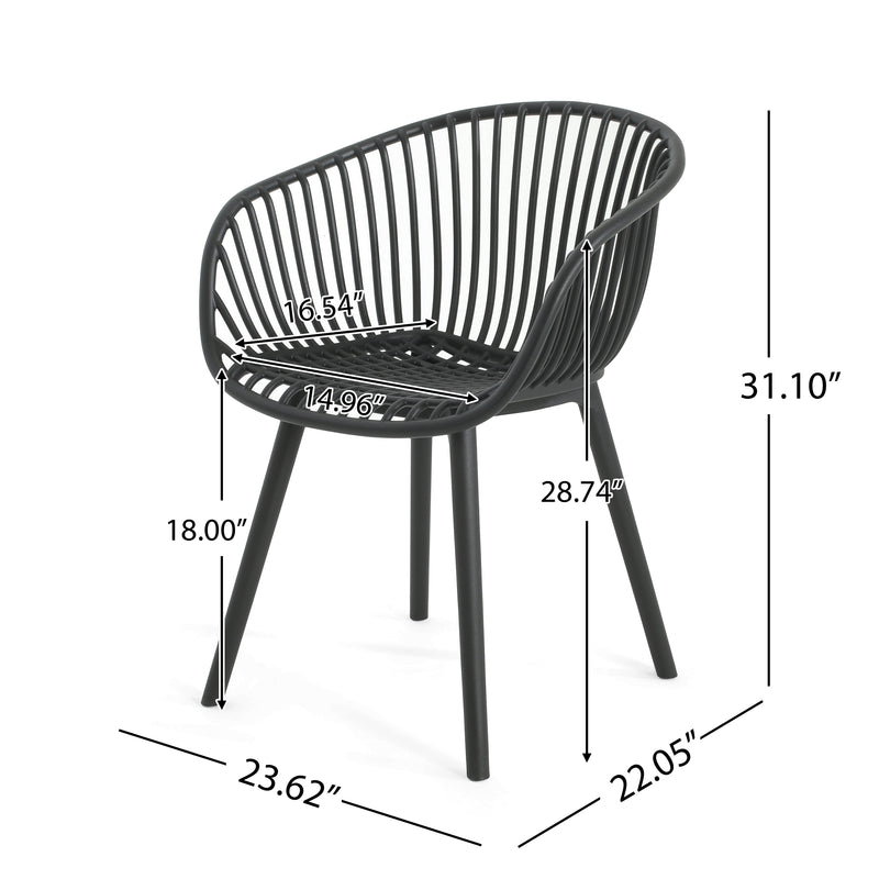 GDFStudio Mykonos Outdoor Dining Chairs (Set of 2)