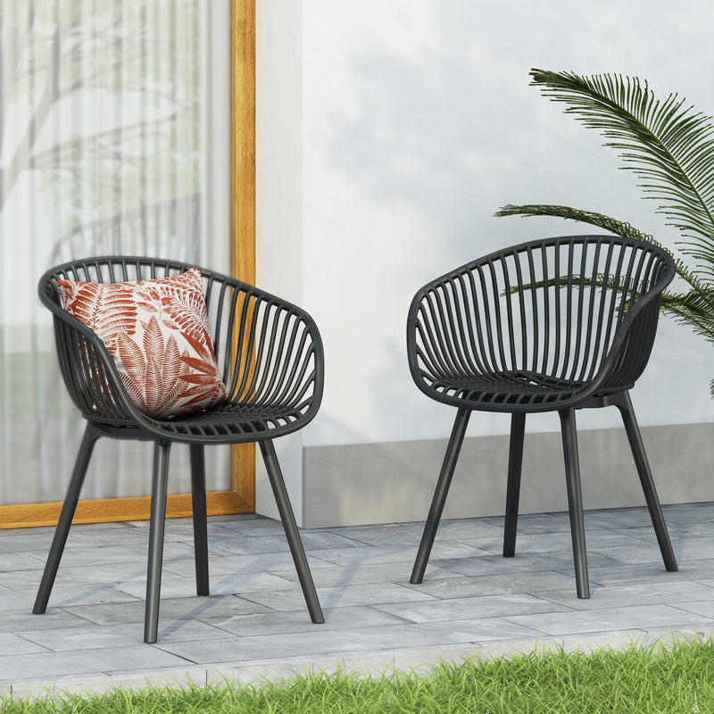 GDFStudio Mykonos Outdoor Dining Chairs (Set of 2)