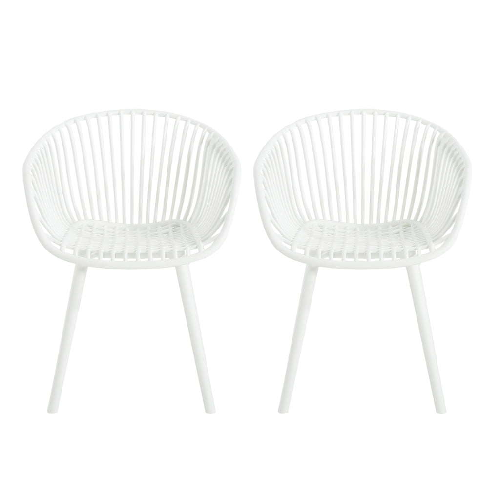 GDFStudio Modern Dining Chairs, Weather-Resistant Patio Chairs Set of 2 for Balcony, Garden