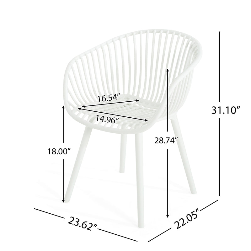 GDFStudio Mykonos Outdoor Dining Chairs (Set of 2)