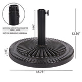 GDFStudio Syros Outdoor Resin and Steel Umbrella Base, Black