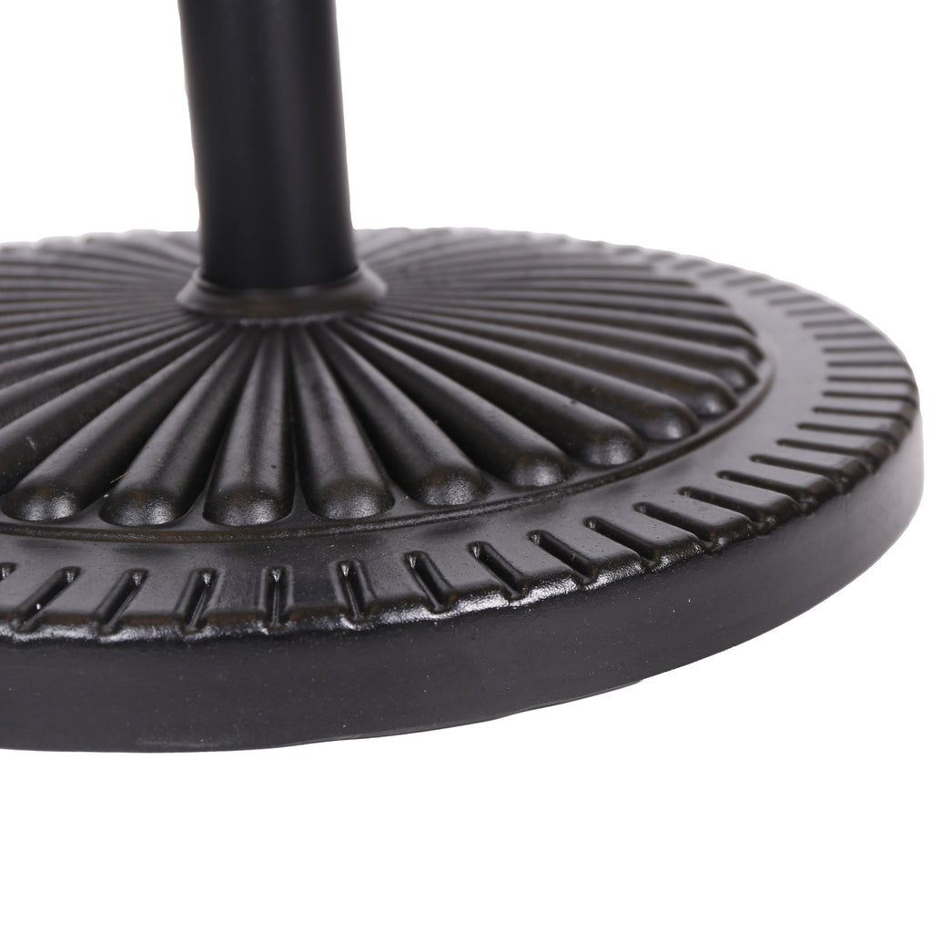 GDFStudio Syros Outdoor Resin and Steel Umbrella Base, Black