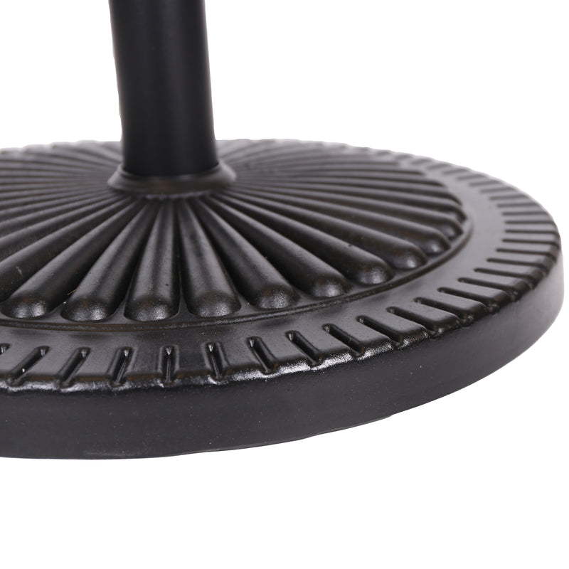 GDFStudio Syros Outdoor Resin and Steel Umbrella Base, Black