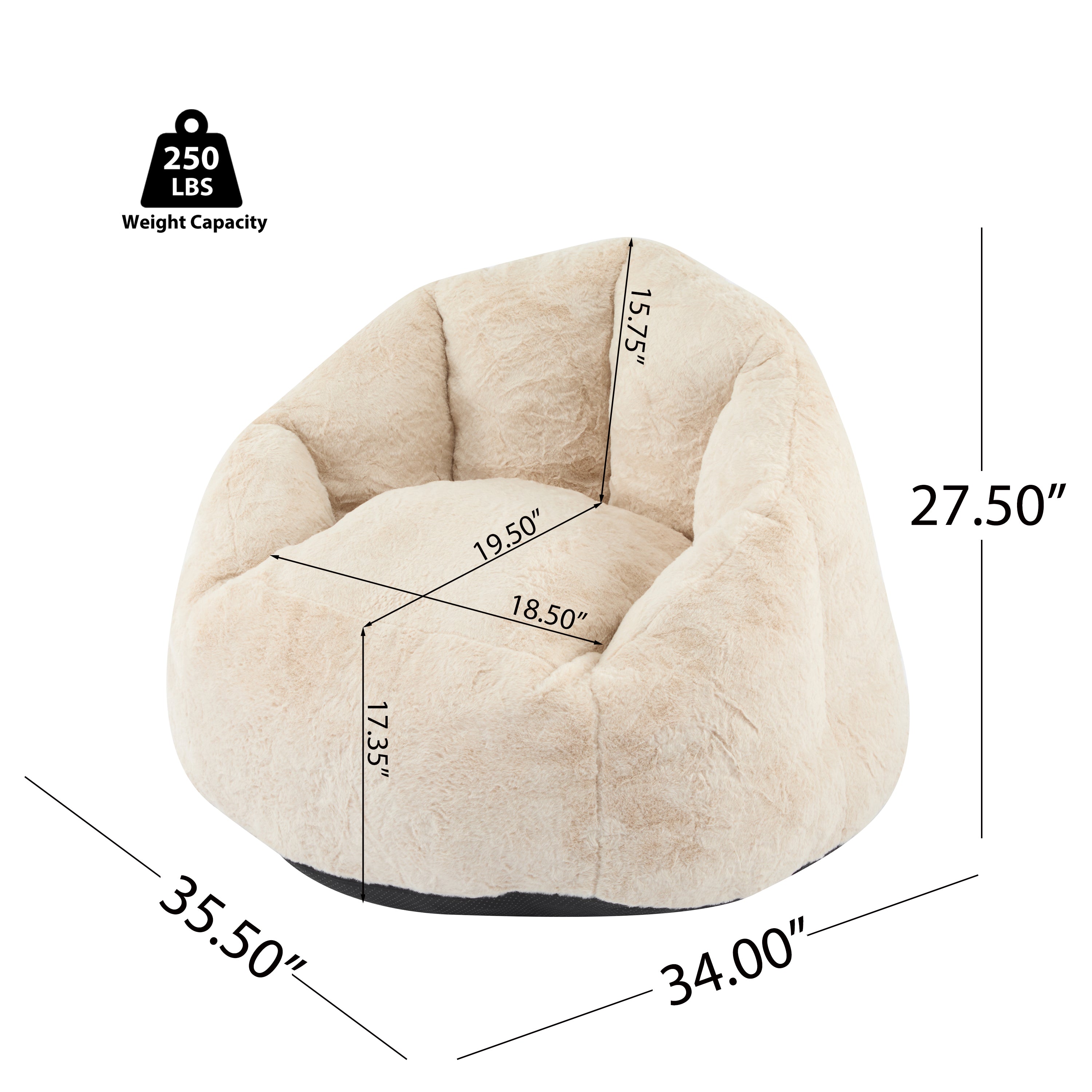 Christopher Knight Home Indoor Cozy Armchair-Style Bean Bag, Beige