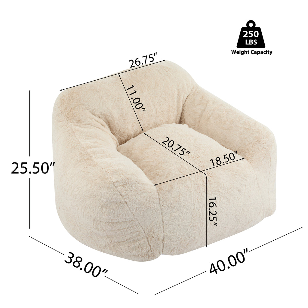 Christopher Knight Home Indoor Armchair Style Soft Bean Bag, Beige