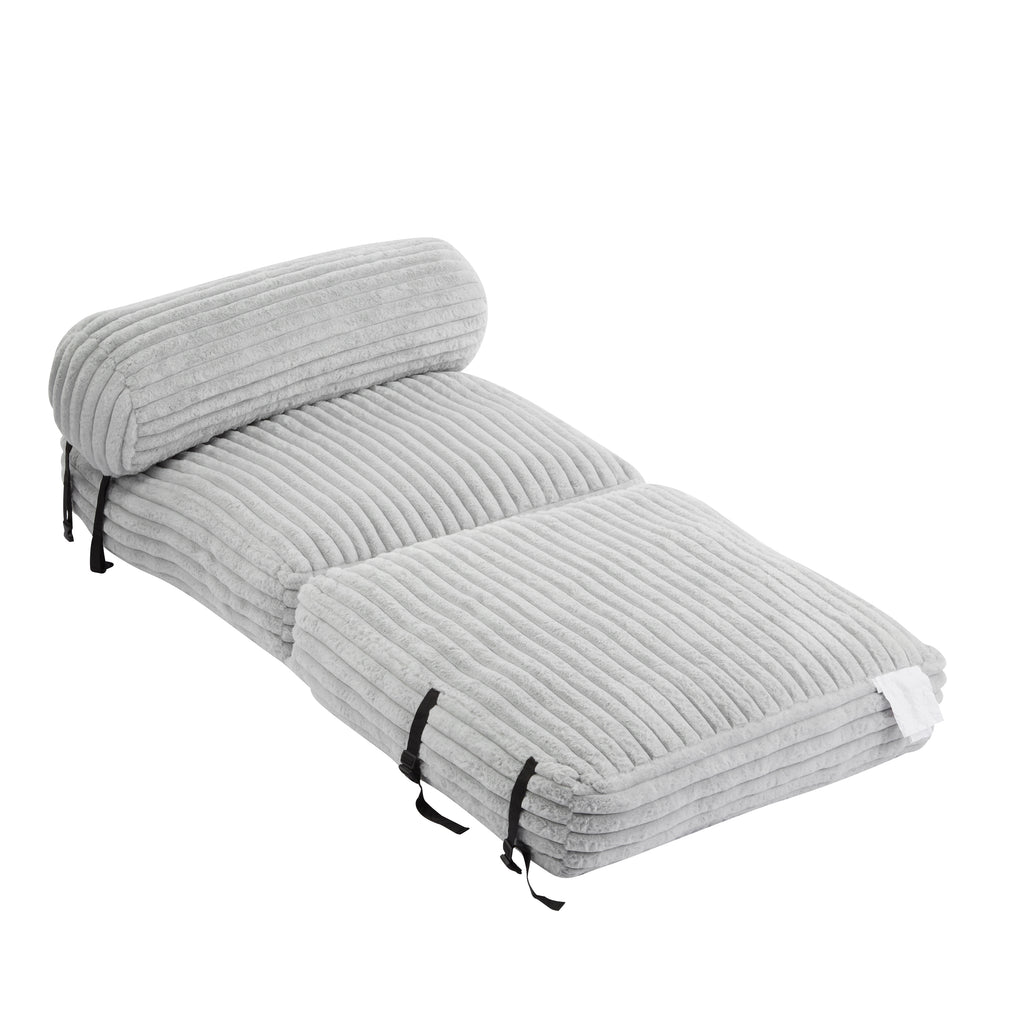 Christopher Knight Home Indoor Foldbable Versatile Soft Bean Bag Lounge chair, Light Gray