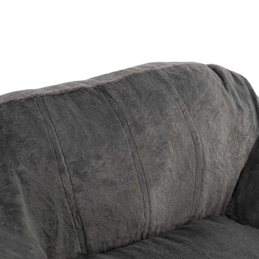 Christopher Knight Home Indoor Soft Bean Bag Chair, Faux Fur, Gray