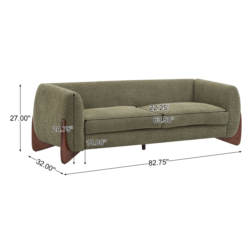 Christopher Knight Home 82" Boucle Sofa with Birch Wood Legs – Modern Cozy Upholstered 3-Seater