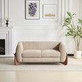 Christopher Knight Home Modern Boucle Upholstered 2-Seater Sofa with Birch Wood Legs