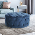 Christopher Knight Home 40" Tufted Velvet Square Ottoman – Oversized Modern Glam Cocktail Coffee Table Bench