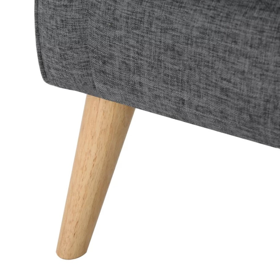 Modern Upholstered Loveseat with Rubberwood Legs – Compact 2-Seater Sofa