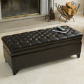 Christopher Knight Home Storage Ottoman – Button-Tufted Seat, Hidden Storage & Solid Wood Legs
