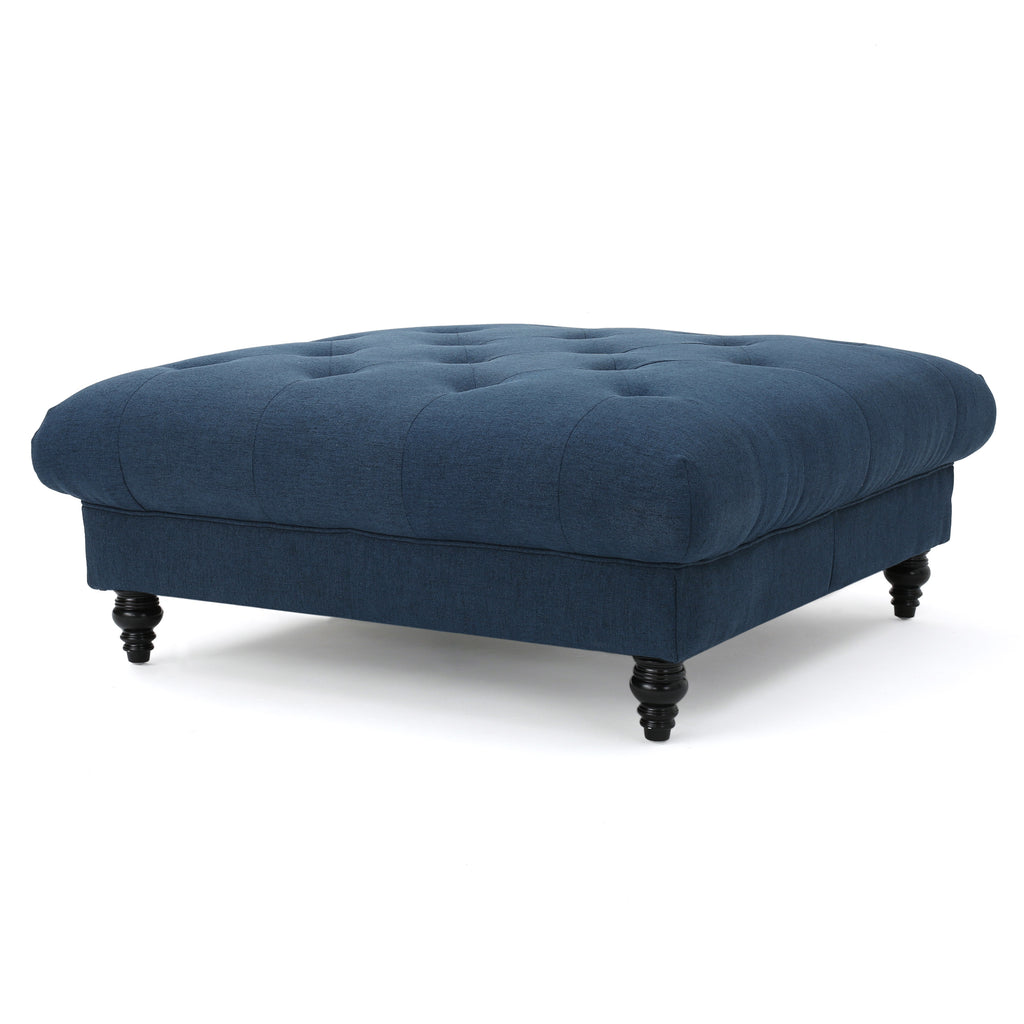 Tufted Oversized Ottoman – Large Square Footrest with Cushioned Top for Living Room & Bedroom