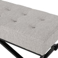 Christopher Knight Home Modern Upholstered Ottoman Bench with Tufted Waffle Stitch & Bentwood Base