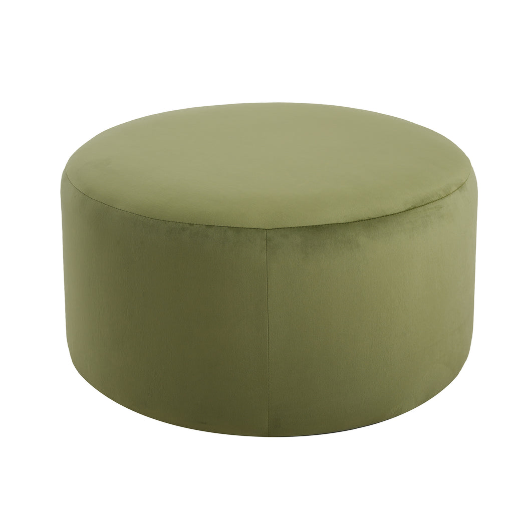 Christopher Knight Home Modern Round Velvet Ottoman – Living Room Footrest & Side Table