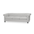 Chesterfield-Style Sofa with Deep Button Tufting & Nailhead Trim – Classic Upholstered Living Room Couch