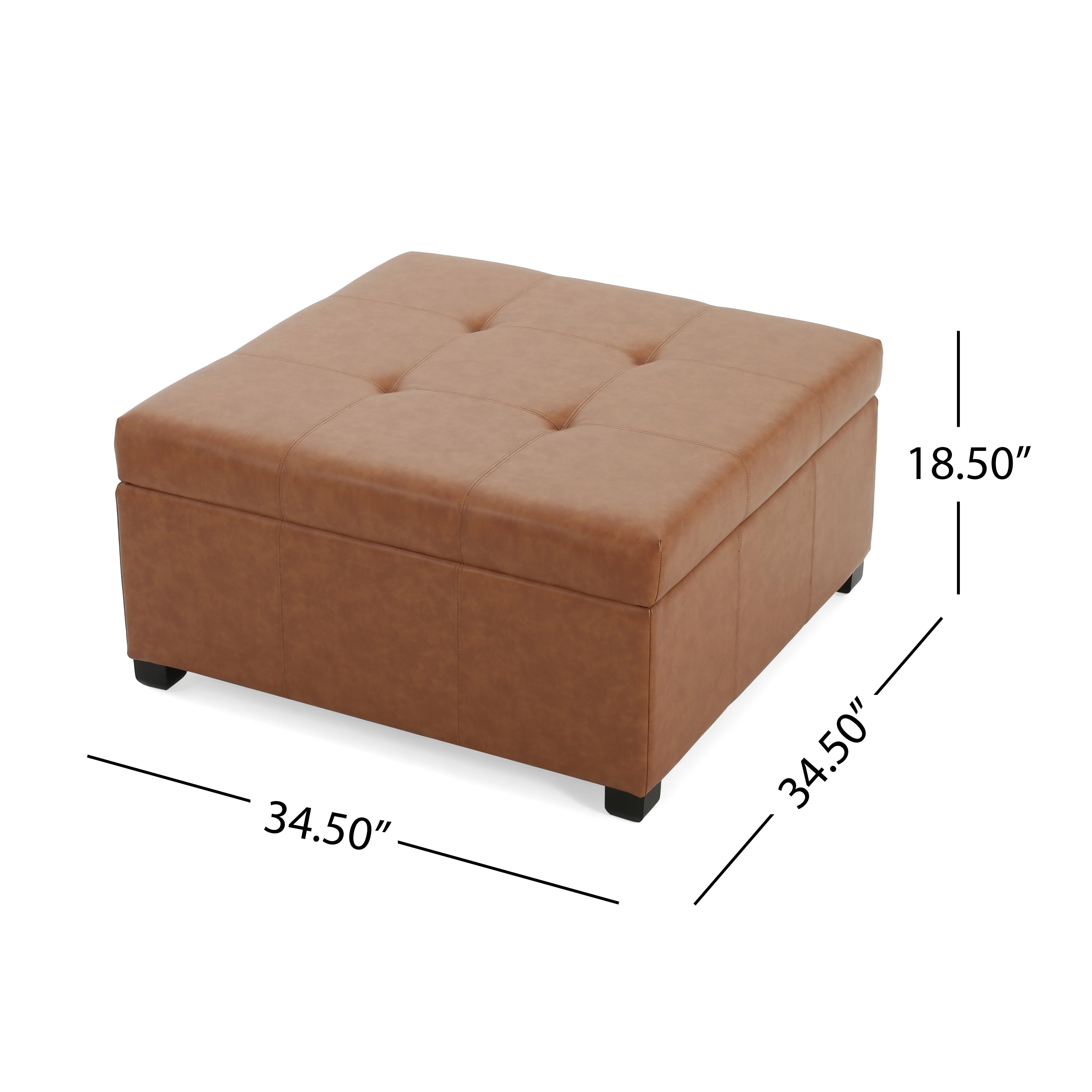 Christopher Knight Home Tufted Storage Ottoman Bench with Lift-Top & Birch Wood Legs – Entryway & Bedroom Seating