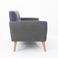 Mid-Century Modern Loveseat with Button-Tufted Waffle Stitch & Tapered Wood Legs – Compact Small-Space Sofa