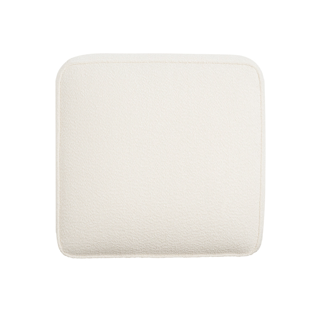 Christopher Knight Home Boucle Round Ottoman with Soft Upholstered Cushion – Modern Footrest & Living Room Accent Stool