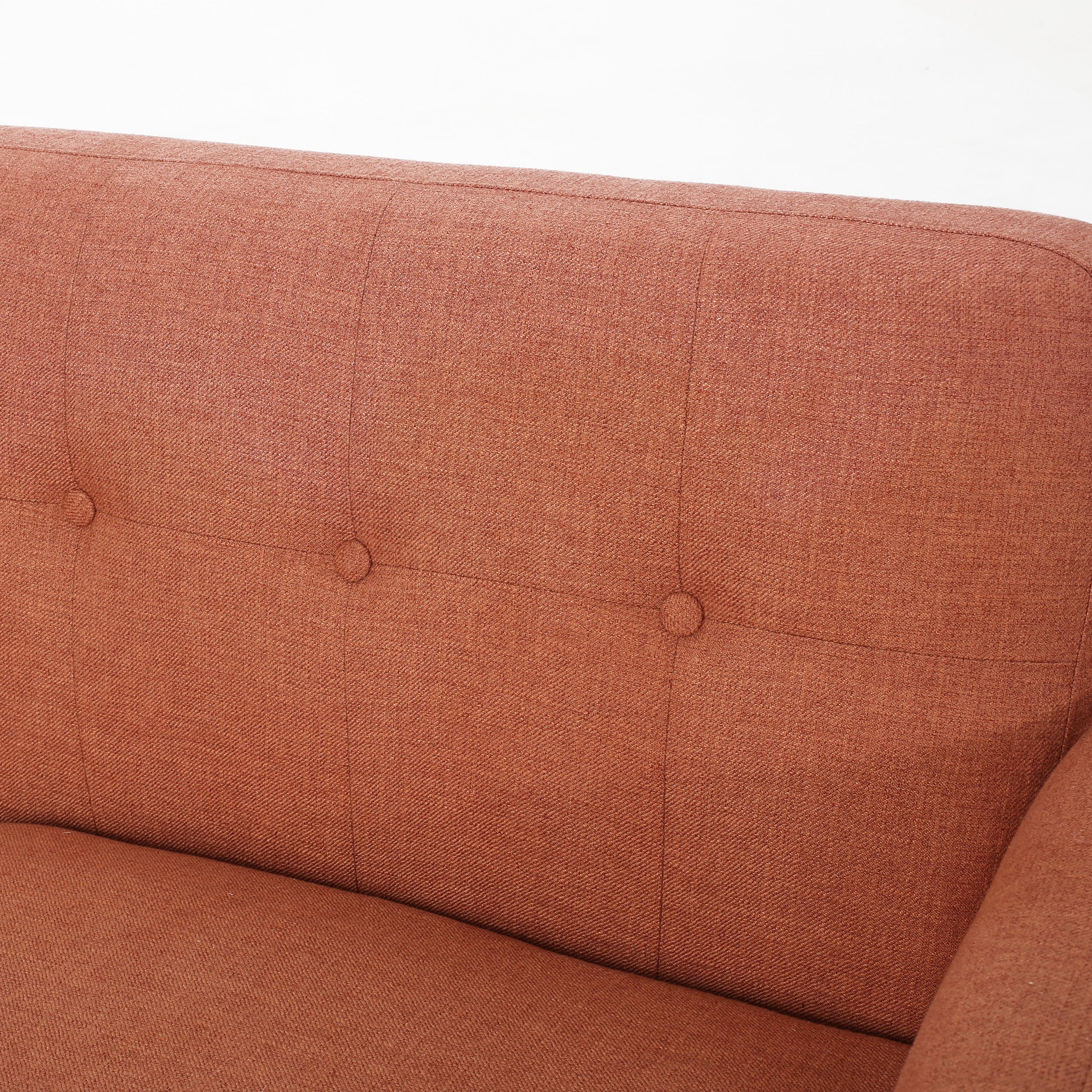 Mid-Century Modern Loveseat with Button-Tufted Waffle Stitch & Tapered Wood Legs – Compact Small-Space Sofa