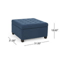 Tufted Square Storage Ottoman with Soft-Closing Hinges & Upholstered Lid