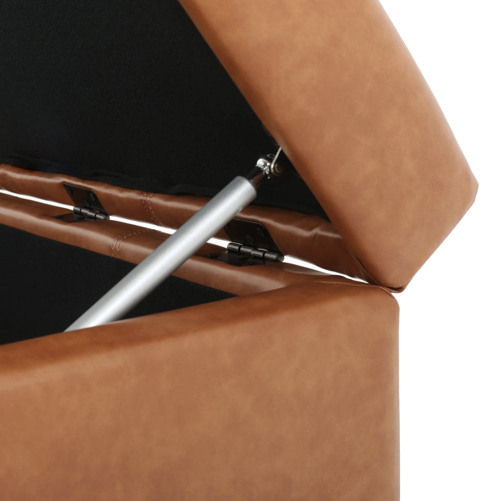 Christopher Knight Home Tufted Storage Ottoman Bench with Lift-Top & Birch Wood Legs – Entryway & Bedroom Seating