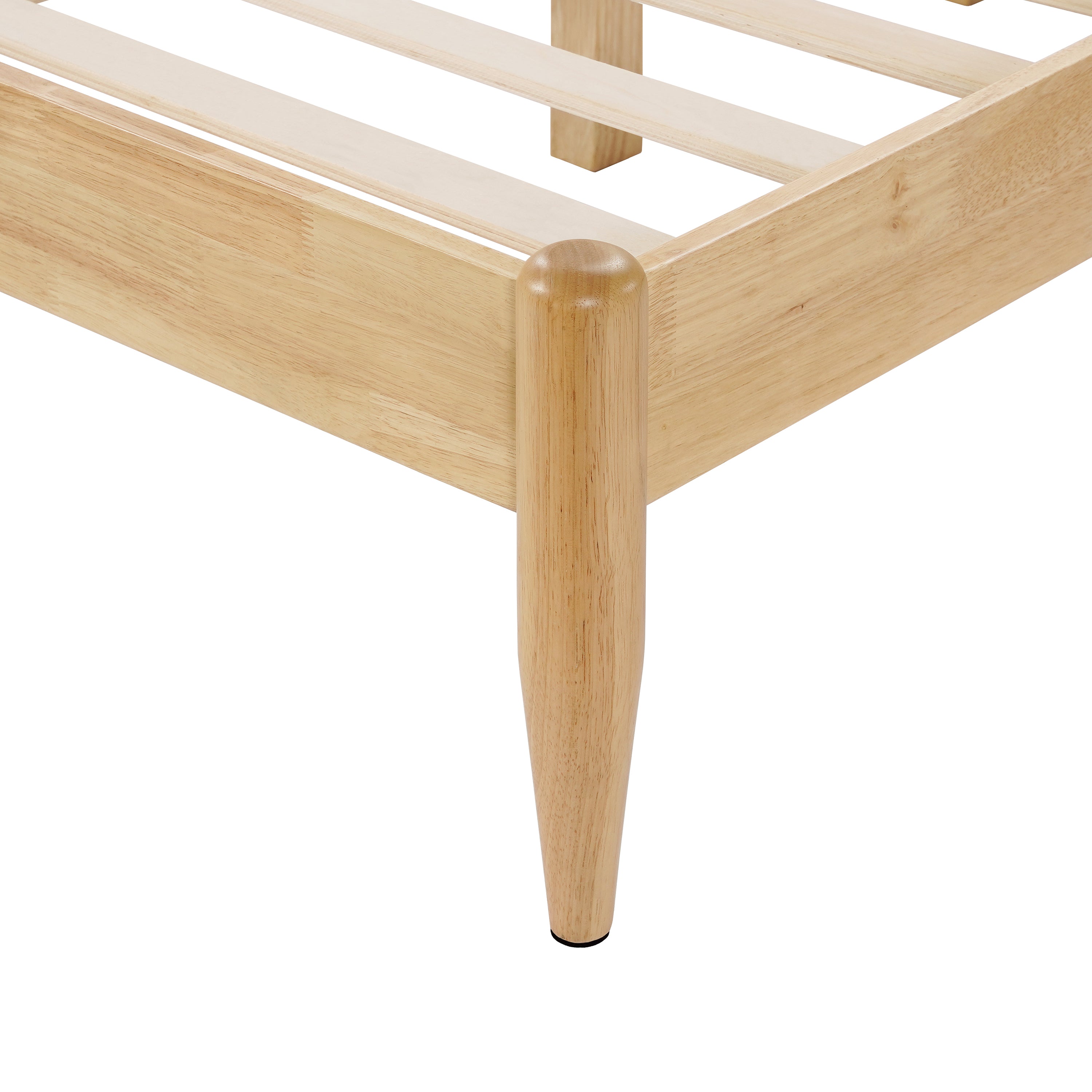 Christopher Knight Home Rubber Wood Upholstered Bed Frame with Tall Plush Headboard