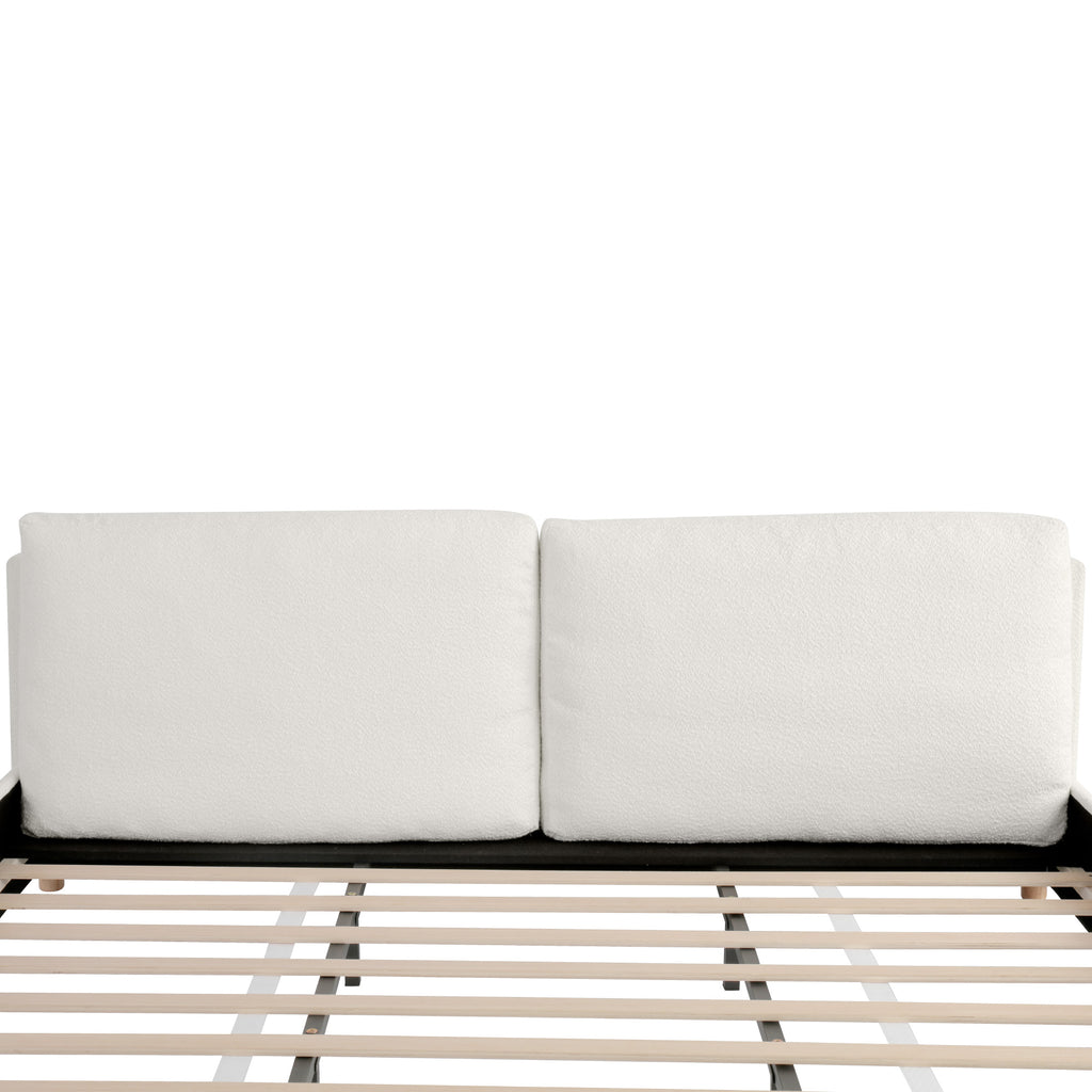 Christopher Knight Home Modern Boucle Upholstered Platform Bed with Pillow Headboard