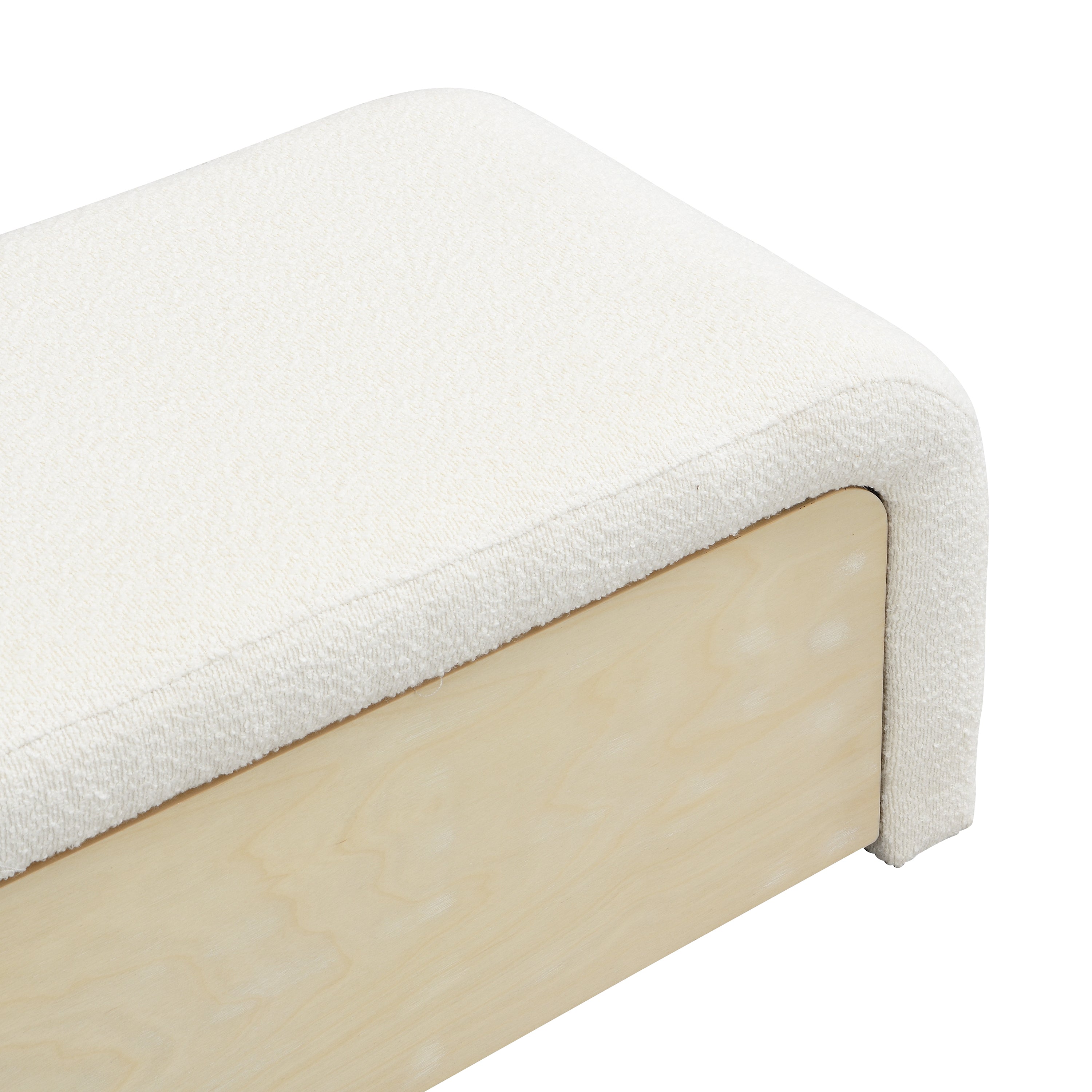 Christopher Knight Home Boucle Storage Ottoman with Solid Wood Drawer – Modern Upholstered Footrest & Organizer