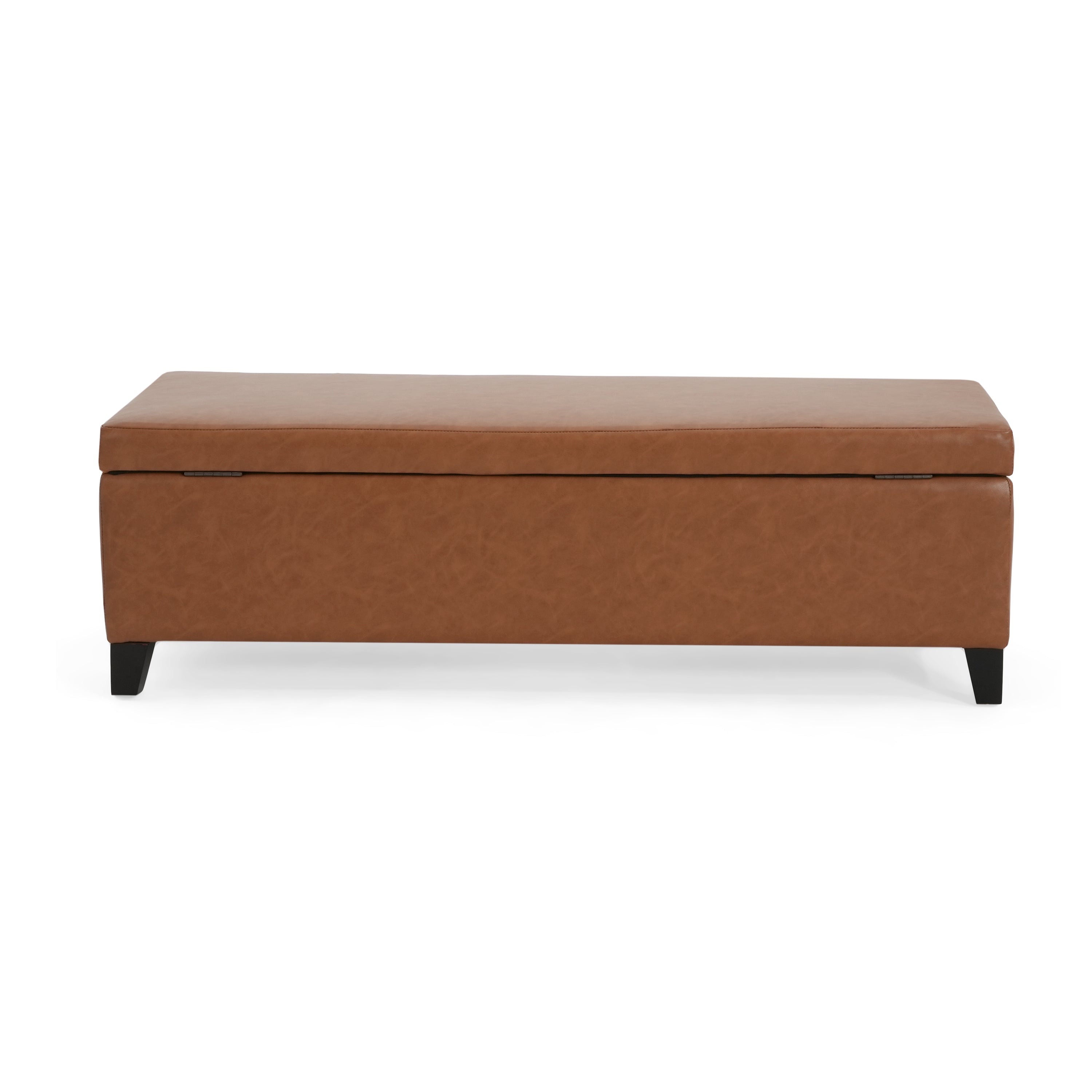 Christopher Knight Home Faux Leather Lift-Top Storage Ottoman Bench – Modern Rectangle Coffee Table & Seating