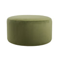 Christopher Knight Home Modern Round Velvet Ottoman – Living Room Footrest & Side Table