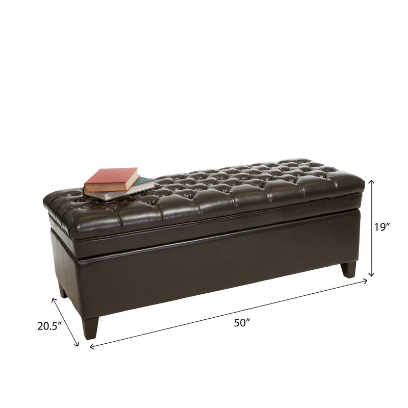 Christopher Knight Home Storage Ottoman – Button-Tufted Seat, Hidden Storage & Solid Wood Legs