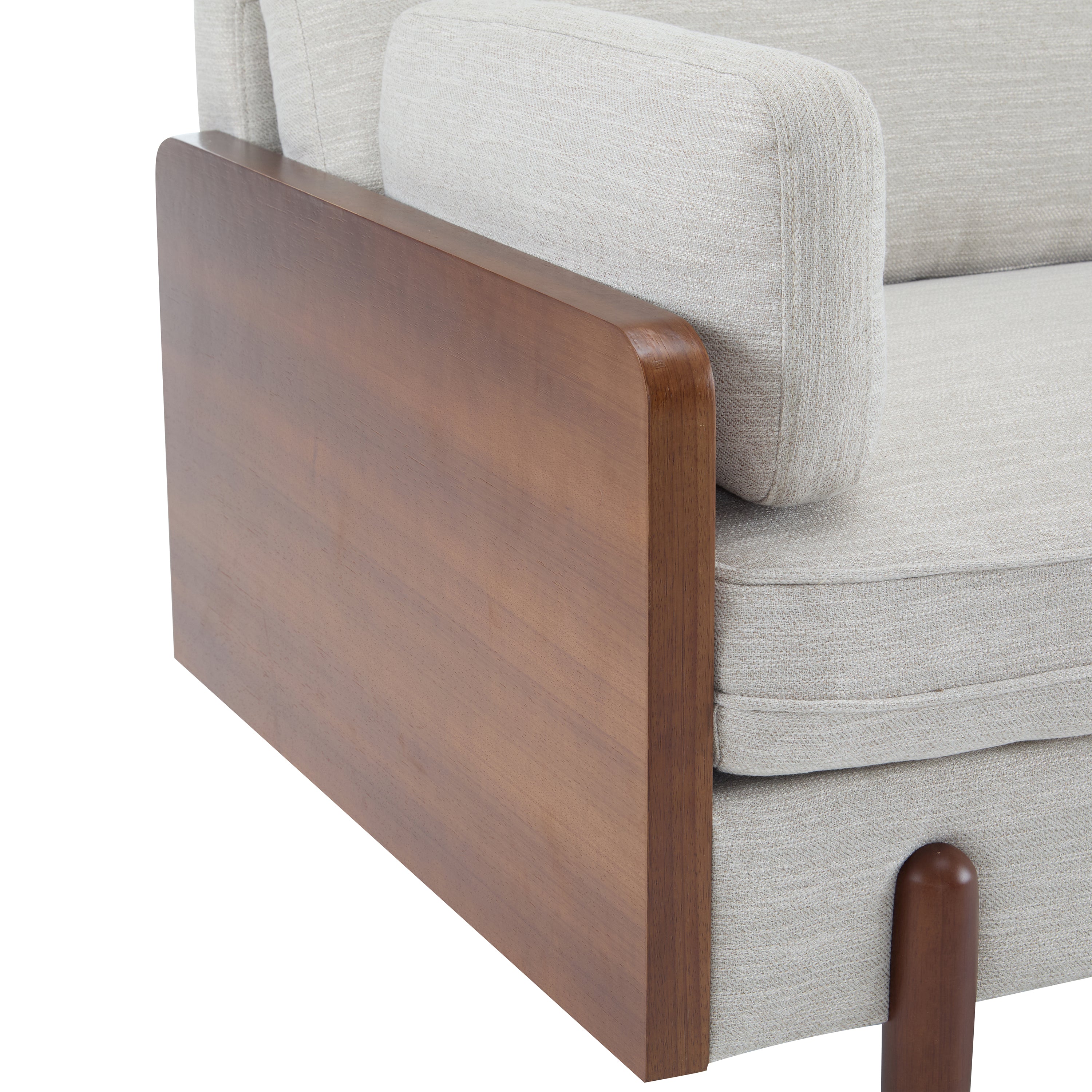 Mid-Century Modern Sofa 71.75" with Wood Sides & Slim Track Arms – Plush Living Room Couch