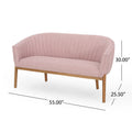 Mid-Century Modern Loveseat with Channel-Stitched Backrest & Rubberwood Legs – Upholstered Small Sofa