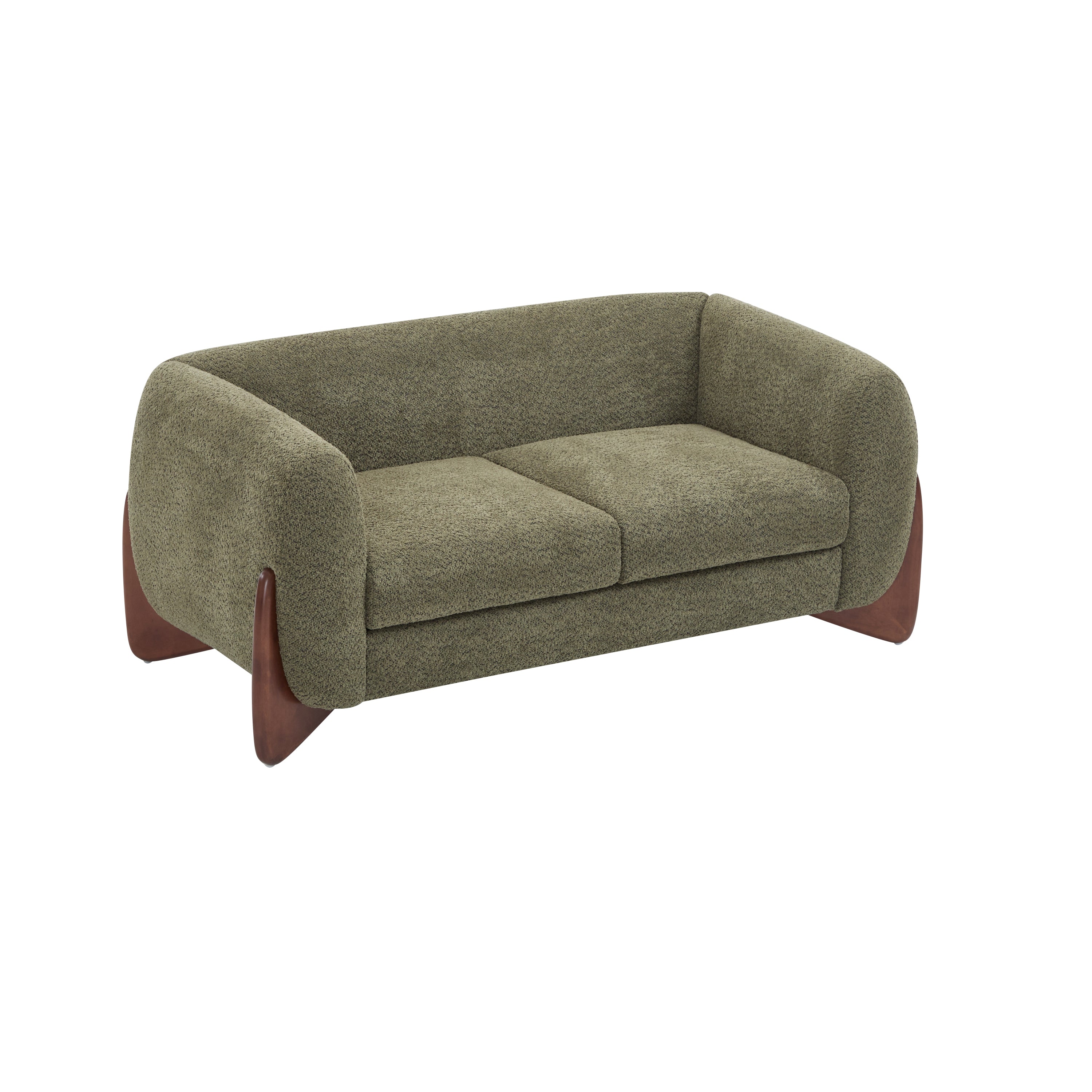 Christopher Knight Home Modern Boucle Upholstered 2-Seater Sofa with Birch Wood Legs