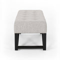 Christopher Knight Home Modern Upholstered Ottoman Bench with Tufted Waffle Stitch & Bentwood Base