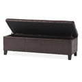 Christopher Knight Home 50" Faux Leather Tufted Storage Ottoman Bench with Hidden Storage