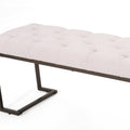 Christopher Knight Home Modern Tufted Upholstered Ottoman Bench with Metal Legs