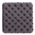 Modern Glam Velvet Ottoman – Button-Tufted Diamond Stitch, Coffee Table & Extra Seating, 29” Square
