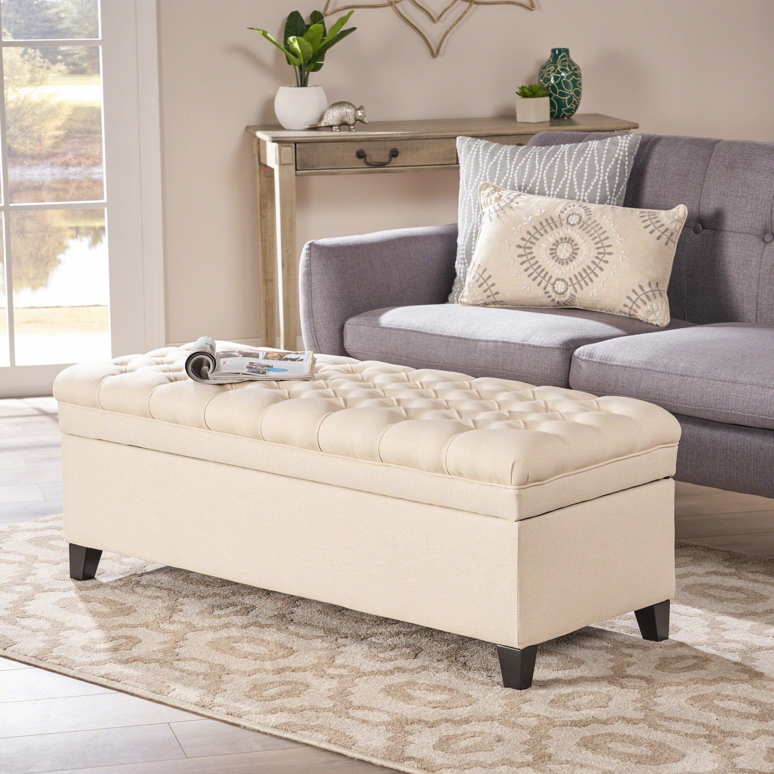 Christopher Knight Home 50" Storage Ottoman Bench with Hidden Storage