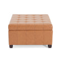 Tufted Square Storage Ottoman with Soft-Closing Hinges & Upholstered Lid