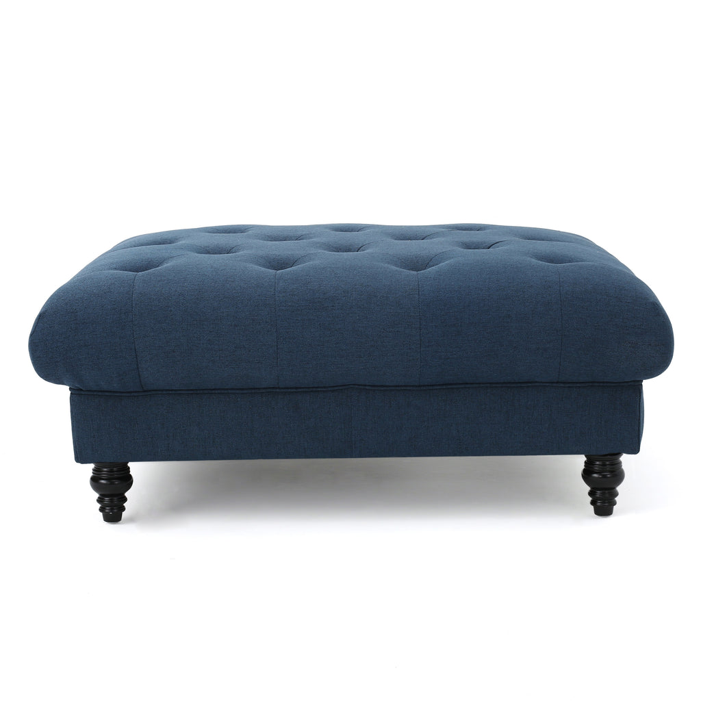 Tufted Oversized Ottoman – Large Square Footrest with Cushioned Top for Living Room & Bedroom