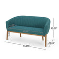Mid-Century Modern Loveseat with Channel-Stitched Backrest & Rubberwood Legs – Upholstered Small Sofa
