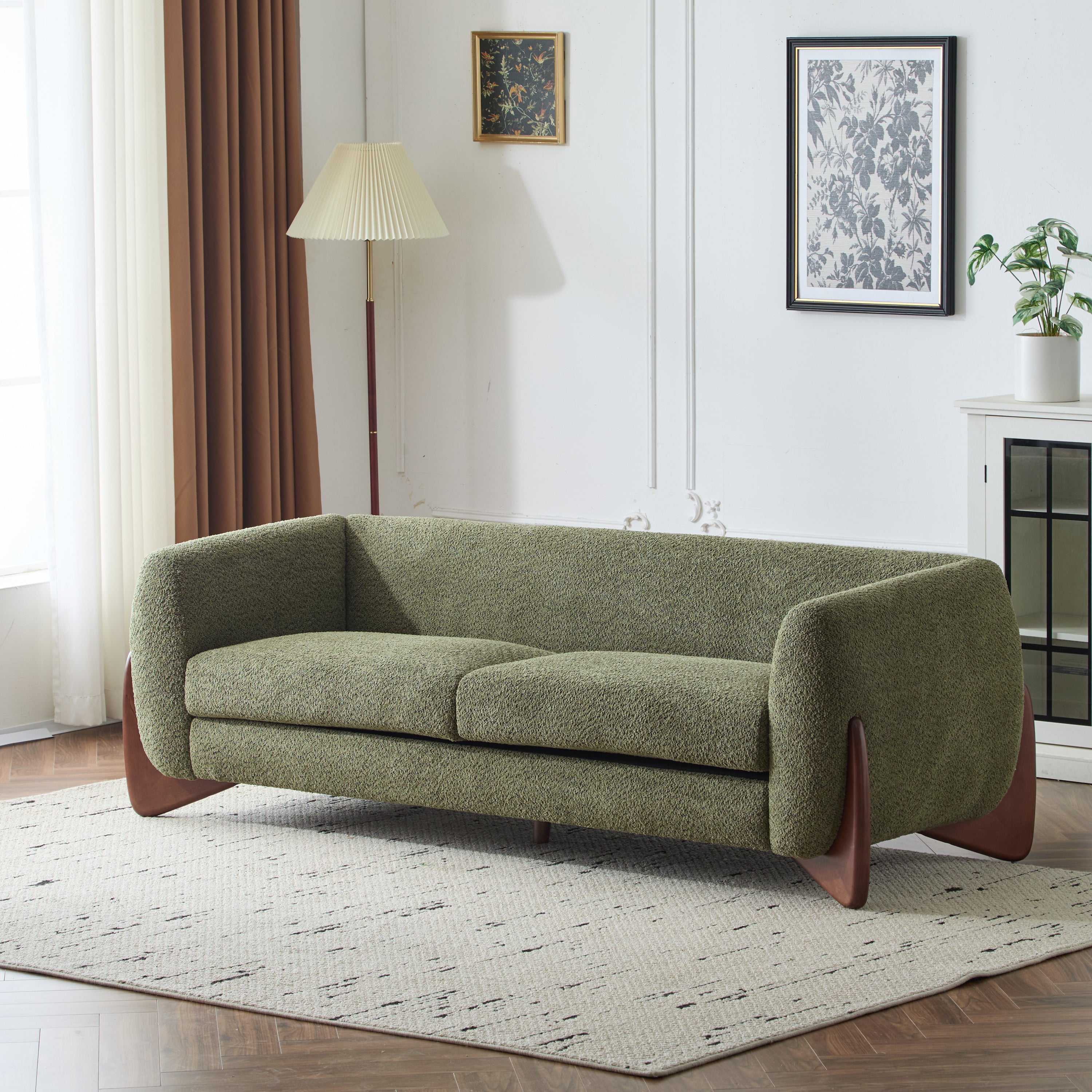 Christopher Knight Home 82" Boucle Sofa with Birch Wood Legs – Modern Cozy Upholstered 3-Seater