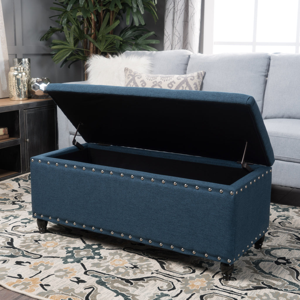 Christopher Knight Home 50" Faux Leather Tufted Storage Ottoman Bench with Hidden Storage