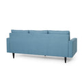 Contemporary 3-Seater Sofa with Button-Tufted Waffle Stitch & Tapered Rubberwood Legs