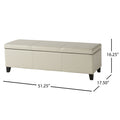 Christopher Knight Home 50" Faux Leather Tufted Storage Ottoman Bench with Hidden Storage