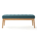 Christopher Knight Home Mid-Century Modern Tufted Upholstered Bench with Birch Wood Legs