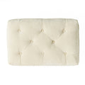 Christopher Knight Home Rectangular Tufted Pillow-Top Ottoman with Birchwood Frame & Turned Legs